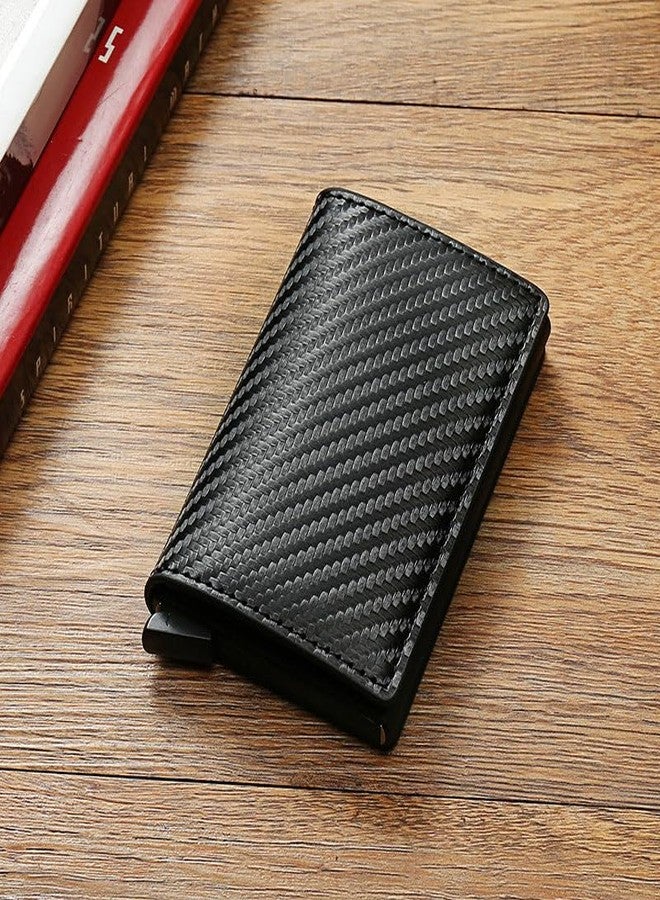 Maxbell Automatic Pop-Up Card Holder with Money Pocket - Slim RFID Blocking Wallet for Men & Women (Black) - Image 4